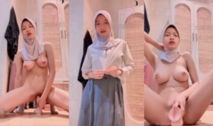 คลิปหลุดใหม่ สาวอิสลาม ขย่มควยปลอมโชว์ในไลฟ์สดขาวเนียนโครตน่าเย็ด